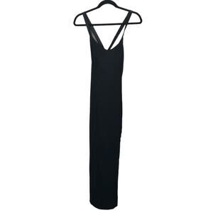 Cynthia Rowley Women’s Maxi Black side slit dress ties closed in the back